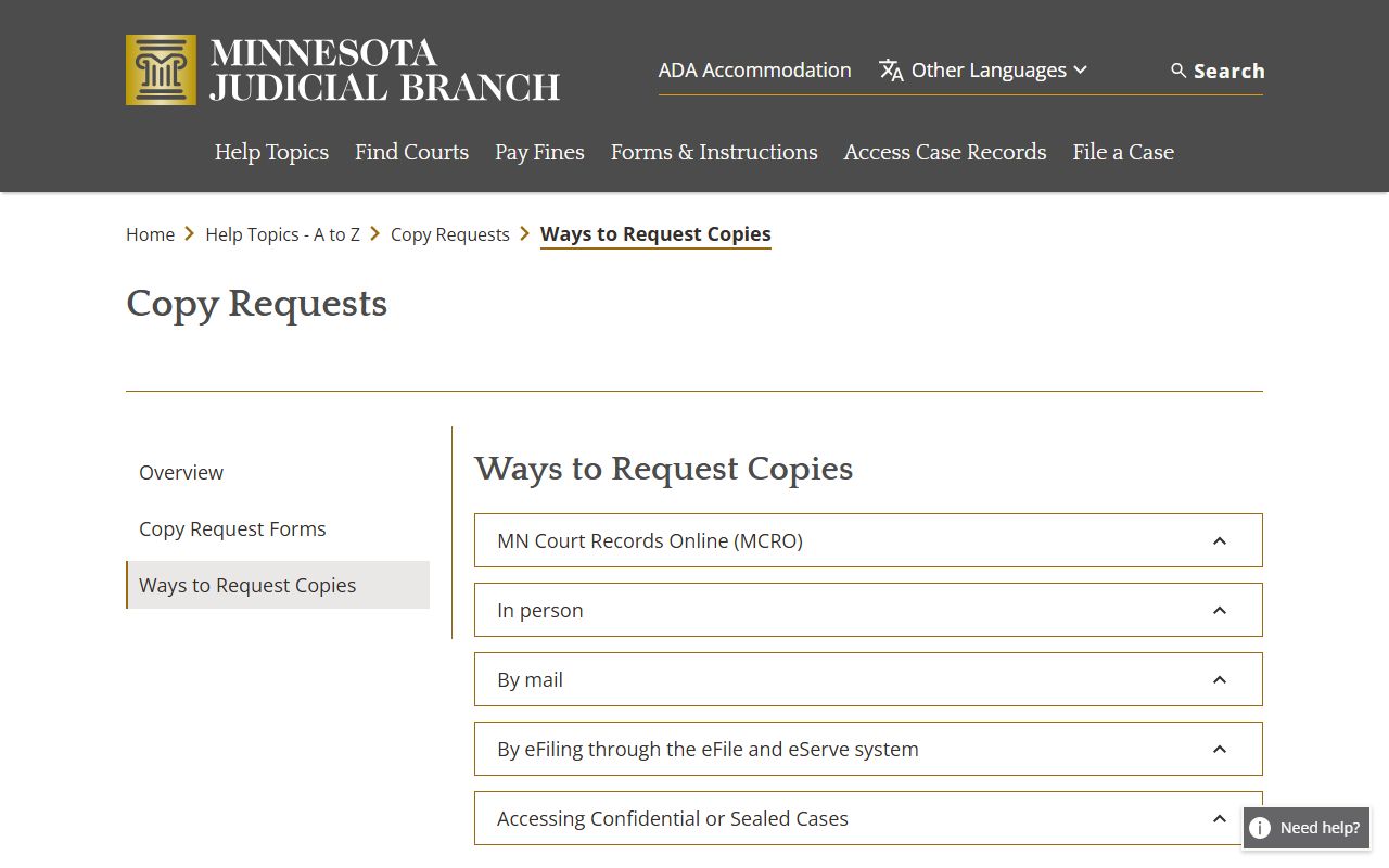 Marshall County Court Administrator ways to request court copies