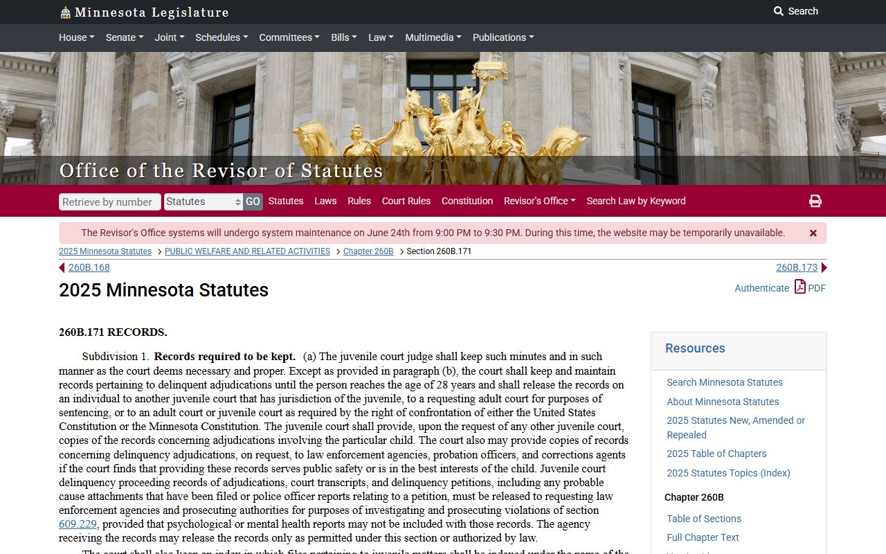 Marshall County probate records juvenile delinquency access statute